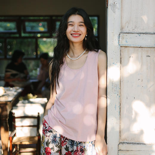 * 绽放旅行女装114朵/2025春夏U型领汉麻棉多色叠穿透气轻薄背心 商品图1