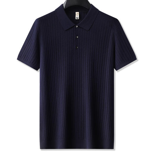 【桑蚕丝】【DG】大依优型大码针织衫短袖翻领毛衣男加大码打底衫肥佬含桑蚕丝半袖夏季 商品图4