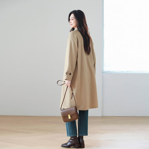 火桐hooton 露珠系列 2025新款丝羊毛精纺长款风衣ZB7010 商品图6