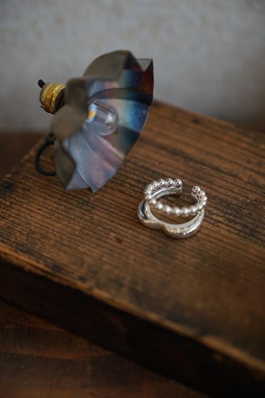 euphoric 银质心形球链双向耳夹/戒指(Heart&Ball Chain 2way Earcuff 4413) 商品图0