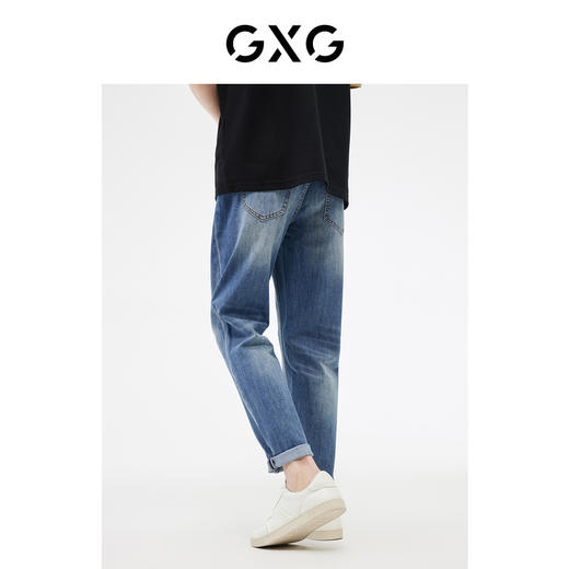 GXG男装 冰氧吧透气凉感基础直筒修身牛仔裤男长裤  夏季热卖 商品图3