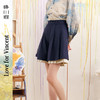 两三事梵高文艺巴黎书页2025春季新款刺绣压褶边拼接假两件短裤女S25CKZ348 商品缩略图0