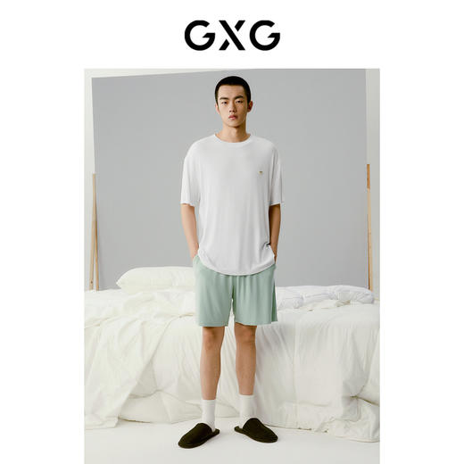 GXG圆领T恤套装撞色家居服男运动休闲睡衣睡裤春夏热卖 商品图1