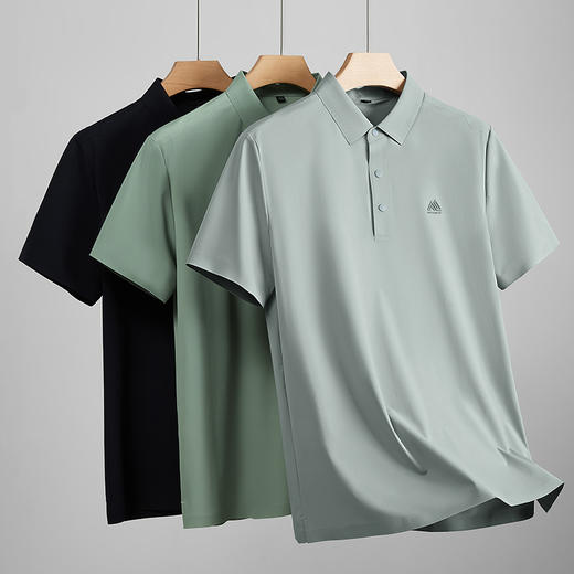 【冰丝弹力】【DKP】大依优型大码短袖Polo衫翻领体恤休闲短袖男宽松T恤上衣胖子 商品图3