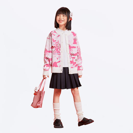 女童针织开衫春季新款安奈儿童装EG514002 商品图3