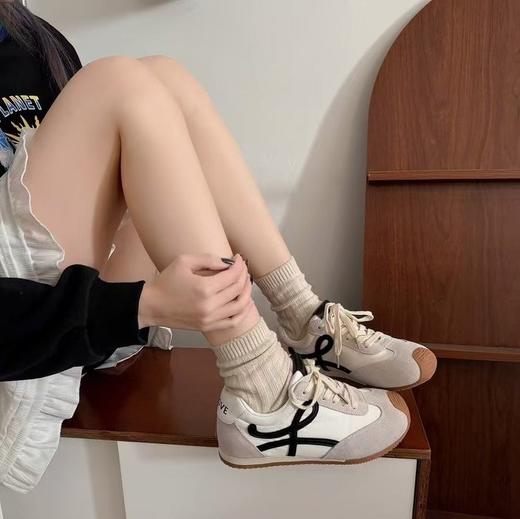 增高3cm！【大幂幂同款 】明星同款 英国XGXC春季新款秀气简约拼色真皮阿甘鞋德训鞋(XG2619)  真皮芒果头鞋 休闲百搭鞋 商品图6