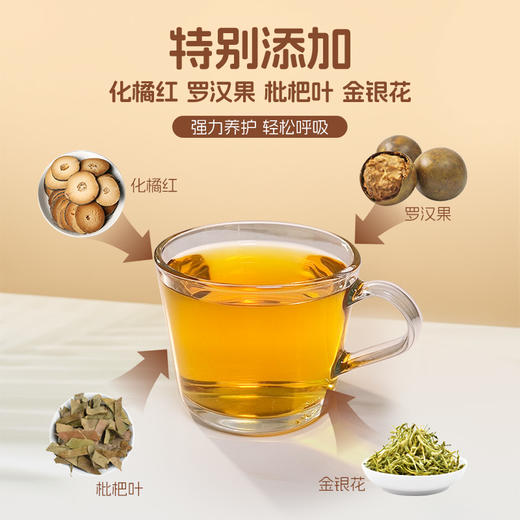 【粮药LY】八宝润润茶橘红罗汉果雪梨批把叶嗓子组合装养生茶包冬天不干燥【7克*12袋】 商品图3