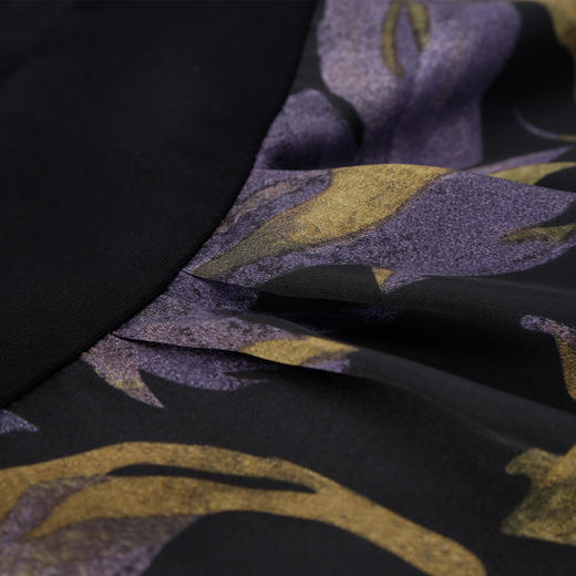 QE824斯尔丽2025春季新款韩版立体肩型时尚印花拼接修身半裙连衣裙 商品图7