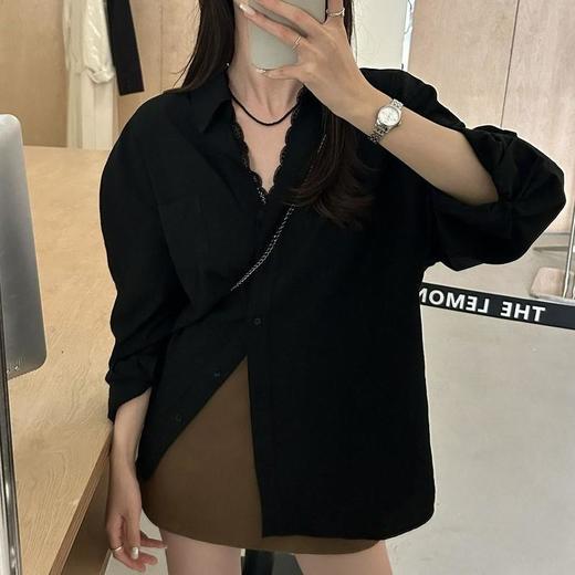 【一件穿三季！】法式V领蕾丝花边衬衫 商品图4