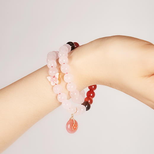 大英博物馆 东方梦境系列 蝶影醺梦粉晶玛瑙 手链 商品图1