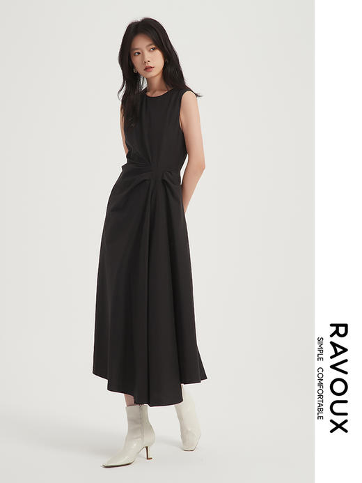 271139905腰打褶无袖连衣裙 商品图2