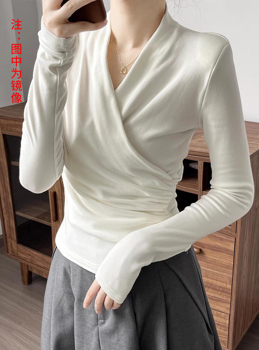 裁缝学苑AS444设计感V领长袖T恤纸样女装交叉法式上衣打底衫内搭样板版型 商品图3