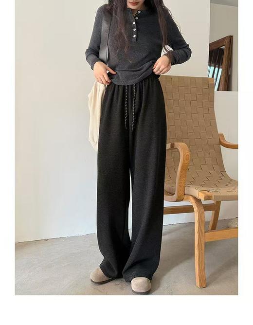 七夕福利-NO退【春秋】糯叽叽-花色绳压褶宽版显瘦直筒裤阔腿裤79198-喜出 商品图7