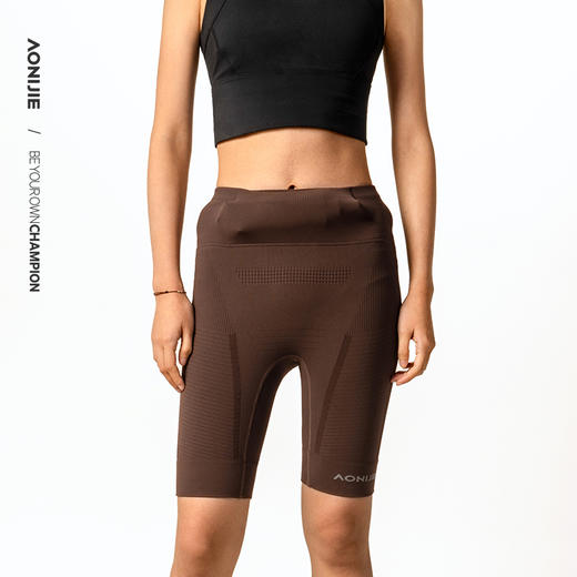 奥尼捷男女同款压缩短裤速干透气一圈腰包收纳运动无束缚运动紧身裤 商品图3