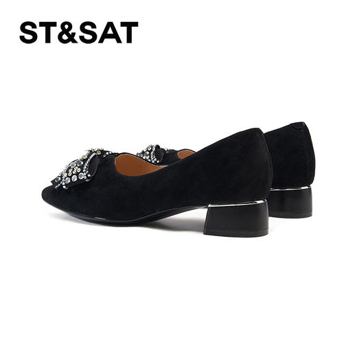 星期六气质尖头蝴蝶结通勤百搭低跟单鞋SSD1111026 商品图5