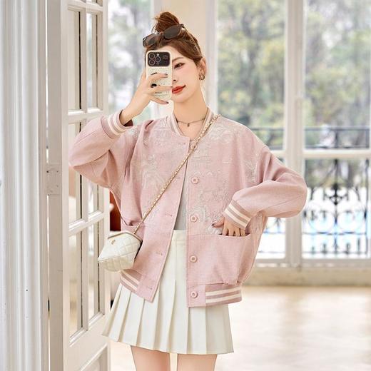 休闲洋气减龄棒球服，新中式国风刺绣小个子百搭上衣HR-YJLY8525A 商品图0