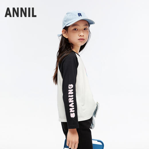 女童圆领长袖T恤春季新款安奈儿童装EG511181 商品图2