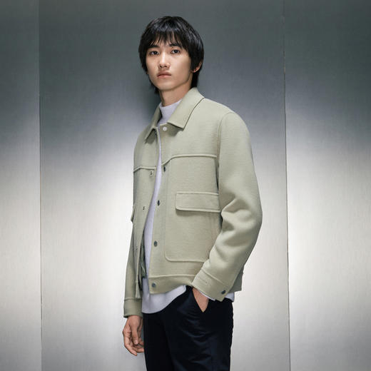 GXG男装 冬季热卖浅绿保暖精致短款大衣GEX10625854 商品图2