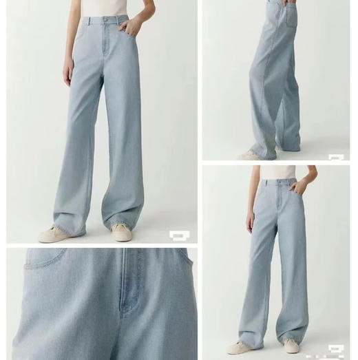 【3月10日 下午13:30 秒杀】返场小禾 浅蓝 直筒 阔腿裤 薄款水洗牛仔裤 商品图3