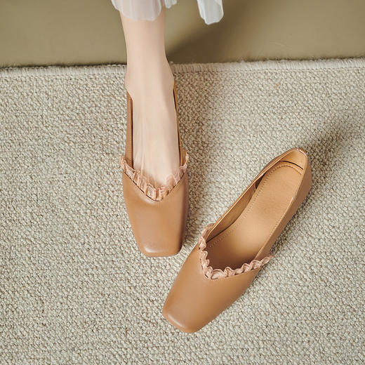 【预售5天】软羊皮平底浅口单鞋女春夏新款文艺风芭蕾舞平底豆豆鞋YS&YSD4183 商品图0