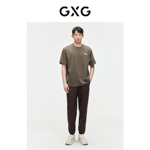 GXG夏季热卖多色纯棉男士休闲小标修饰圆领短袖t恤男 商品图1