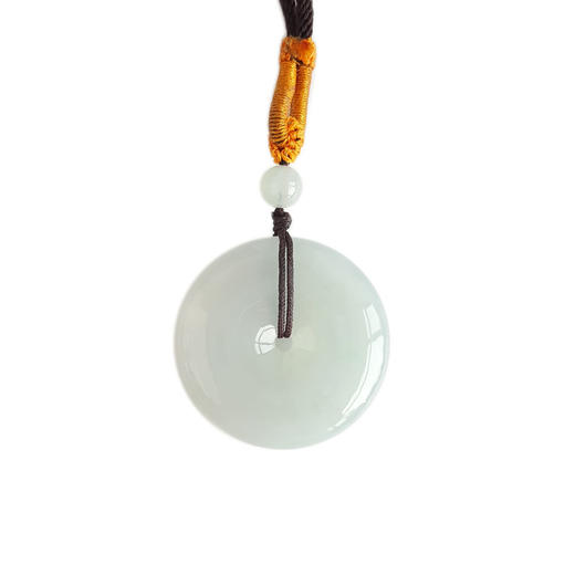 【天然正品】天然精品细腻无纹裂冰种平安扣翡翠吊坠项链中性款现售价：4880！270225AH33 商品图0