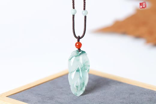 天然冰种翡翠【玉叶】吊坠 配精美挂绳 商品图2