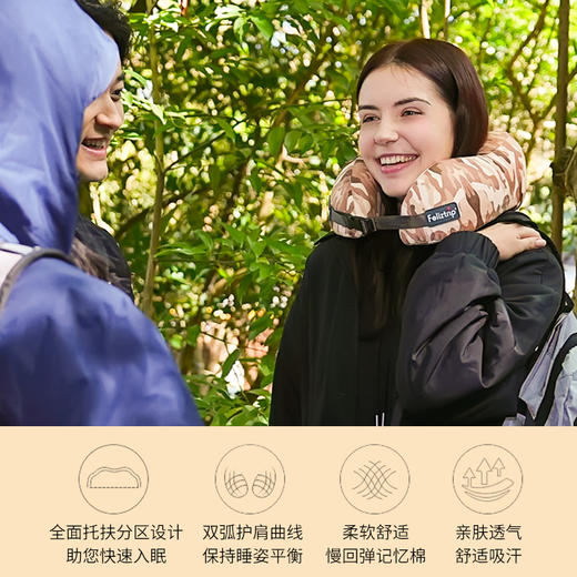 Feliztrip斐利斯 森之秘境慢弹记忆棉U枕搭飞机高铁午睡神器防菌网纱可拆洗外套 TR-P223 商品图2