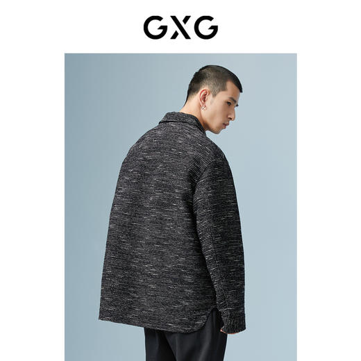 GXG男装 黑色翻领夹克 秋季热卖极简未来系列夹克 商品图3