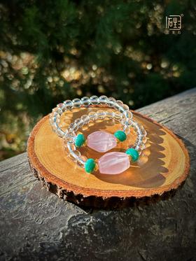 吾行·粉晶天河石白晶手链