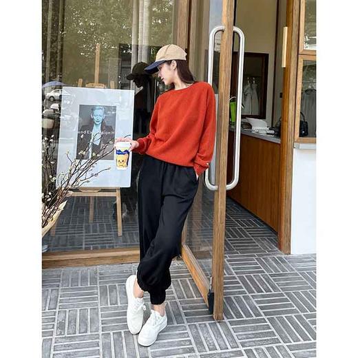 顺丰包邮洛诗琳34505早春新款休闲显瘦束脚宽松萝卜卫裤0668 商品图1