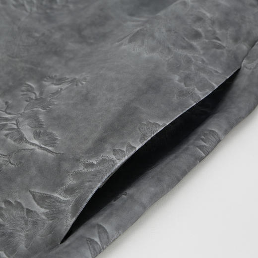 QE823斯尔丽25春季新款独家印花高腰拼接丝绒修身放摆净色长连衣裙 商品图7