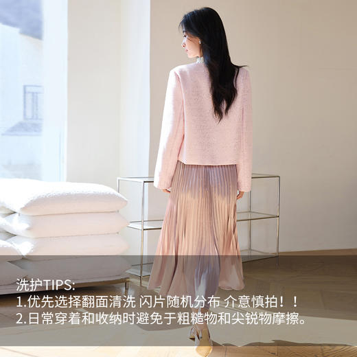 VICTORIA&VERA春季“玫瑰邂逅”法式千金风重工闪片肌理感气质小香外套 商品图7