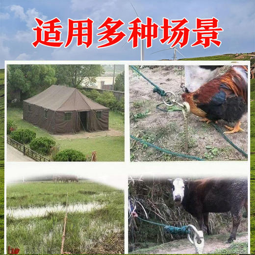 栓牛绳子地钉栓牛羊马橛子大棚钉草坪钉螺纹钢帐篷钉地锚固定装 商品图4