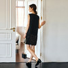 OLrain欧芮儿法式黑色连衣裙女春季2025年新款无袖拼接亮片短裙 商品缩略图3
