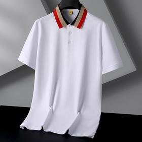 【100%棉】【DG】大依优型大码短袖POLO衫撞色翻领半袖体恤男加肥大码棉上衣胖子时尚休闲夏季