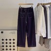 【明线弯刀牛仔】2025春夏新款女装丹宁原色牛仔阔腿直筒休闲裤 商品缩略图1
