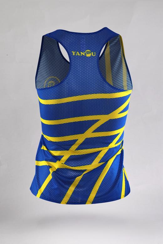严素跑步背心，蓝色赛道,蓝黄男/女款，轻量，快干，严素态度 商品图3