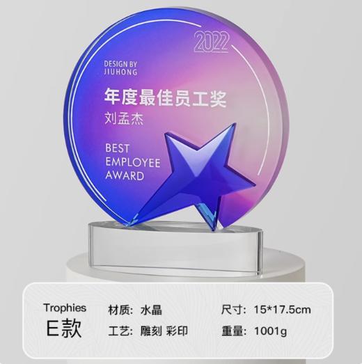 水晶奖杯定制定做高档创意彩印刻字荣誉奖牌年会 商品图3