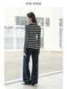 ForPoem 现货 25/SS原创设计百搭显瘦澳毛天丝斜门襟条纹开衫 商品缩略图3