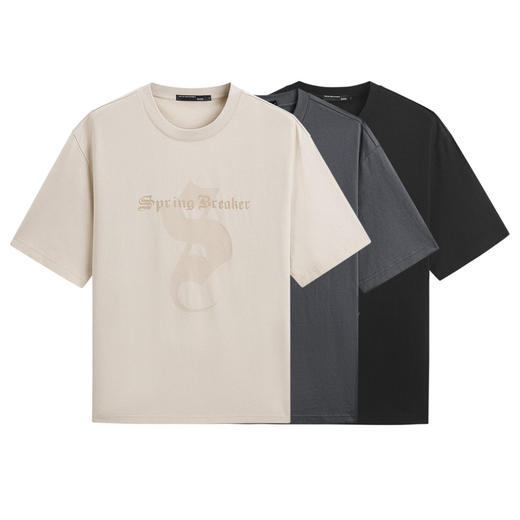 GXG夏季时尚休闲印花纯棉宽松潮搭情侣T恤短袖男 商品图4