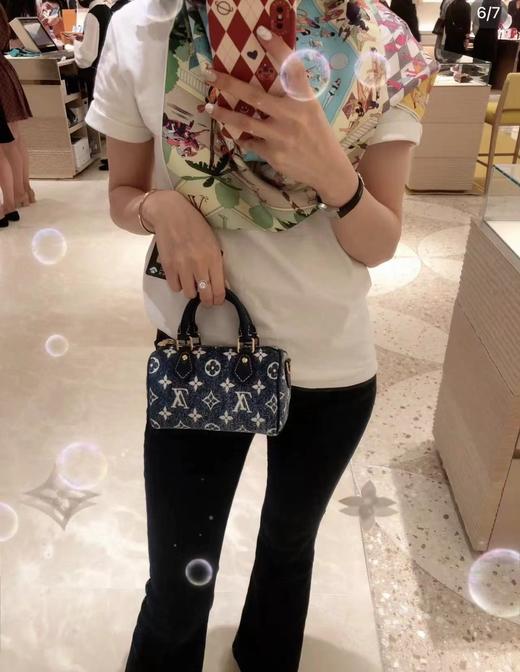 D022733Speedy nano限量款丹宁  渐变牛仔布斜挎包手提包 商品图10