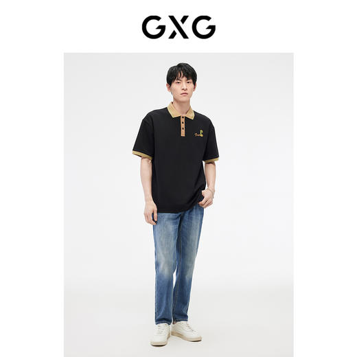 GXG男装 冰氧吧透气凉感基础直筒修身牛仔裤男长裤  夏季热卖 商品图1