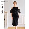 欧芮儿2025夏季新款两件式黑色一字领小礼服设计感无袖连衣裙女 商品缩略图0