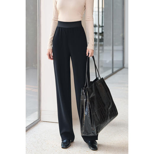 米思阳2025秋季新款简约时尚长款休闲裤高腰显瘦垂感直筒裤女5889 商品图1