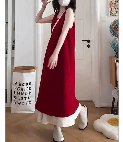 裁缝学苑AQ430法式复古无袖背心裙纸样连衣裙假两件新款裙子版型图纸 商品图2