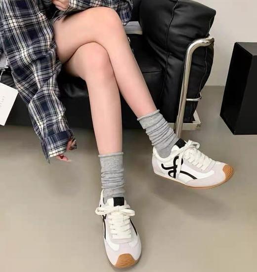 增高3cm！【大幂幂同款 】明星同款 英国XGXC春季新款秀气简约拼色真皮阿甘鞋德训鞋(XG2619)  真皮芒果头鞋 休闲百搭鞋 商品图3