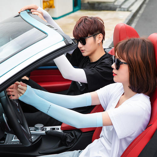 9.9买一送一 韩版夏季冰袖防晒袖套跑男骑行手套户外薄款冰丝冰袖女 商品图1