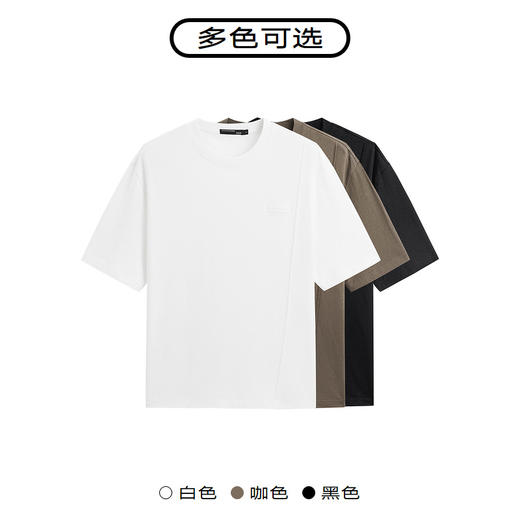 GXG夏季热卖多色纯棉男士休闲小标修饰圆领短袖t恤男 商品图3