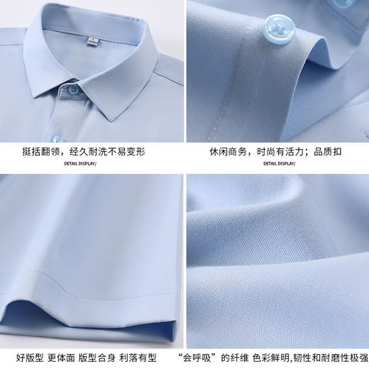 【竹纤维】【DKP】大依优型大码短袖衬衫翻领休闲纯色半袖男宽松商务上衣胖子加肥加大 商品图2